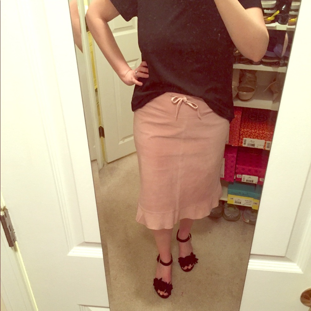 A&F 100% Leather Suede Skirt - 6
